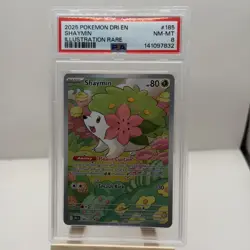 Pokemon TCG Shaymin Illustration Card 185/182 Destined Rivals PSA 8 - Image 1
