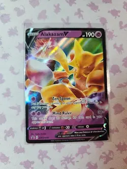 Alakazam V SWSH083 Sword Shield Black Star Promo Full Art Holo Card Pokemon - Image 1