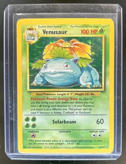 1999 Pokemon Unlimited Venusaur Rare Holo #15/102 Damaged - Image 1