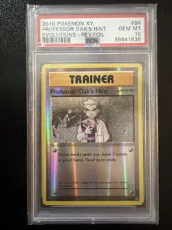 Pokemon TCG Professor Oak's Hint 84 Evolutions PSA 10 - Image 1