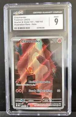 🔥 CGC 9 MINT 🔥 CHARMANDER 168/165 Pokemon Scarlet & Violet 151 Holo English - Image 1