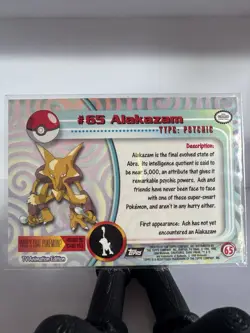 Topps Alakazam 1999 Pokemon TV Animation Edition #65 Holo Rare Psychic LP-NM - Image 3