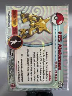 Topps Alakazam 1999 Pokemon TV Animation Edition #65 Holo Rare Psychic LP-NM - Image 4