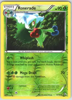 Roserade 9/106 Uncommon Flashfire Pokemon Reverse Holo NM - Image 1