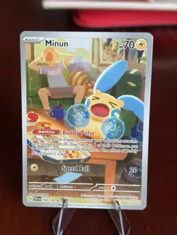 Minun 194/182 Paradox Rift Illustration SV04 NM Condition Pokemon TCG - Image 1