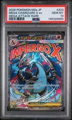 2025 POKEMON JAPANESE M2A-MEGA DREAM EX #223 MEGA CHARIZARD X EX PSA 10 - Image 1