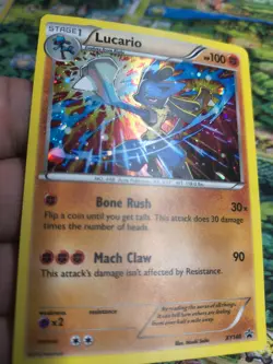 Pokemon Lucario XY140 XY Black Star Promo Holo 2016 NM/M ⭐ Swirl - Image 2