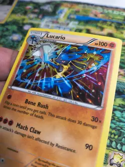 Pokemon Lucario XY140 XY Black Star Promo Holo 2016 NM/M ⭐ Swirl - Image 4