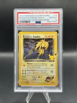 PSA 10 GEM MINT 2021 Pokemon Celebrations Rocket's Zapdos Classic Holo - Image 1