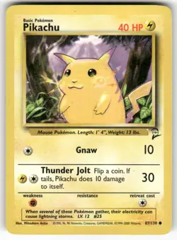 Pikachu 87/130 Common Base Set 2 Pokemon Near Mint - Image 1