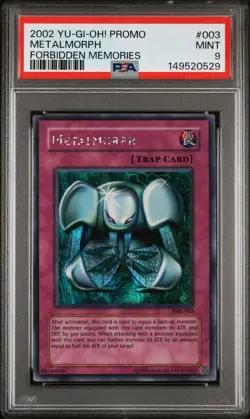 2002 YU-GI-OH! FMR-FORBIDDEN MEMORIES PROMO #003 METALMORPH PSA 9 - Image 1