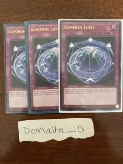 3x Yugioh Summon Limit MGED-EN150 1st Edition Gold Letter Rare Near Mint Playset - Image 1