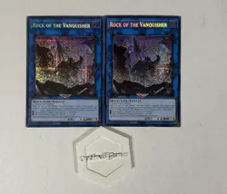 2024 YUGIOH MP24 1ST ED SECRET RARE ROCK OF THE VANQUISHER X2 NM SET - Image 1