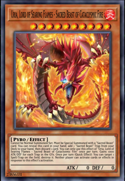 Yugioh! Uria, Lord of Searing Flames - Sacred Beast of Cataclysmic Fire PREORDER - Image 1