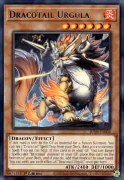 Yu-Gi-Oh! Dracotail Urgula 1st Ed. JUSH-EN004 Rare NM/LP x1 - Image 1