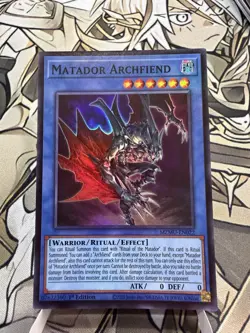 Yu-Gi-Oh! Matador Archfiend, Super Rare, 1st Ed MZMU-EN022, NM - Image 1