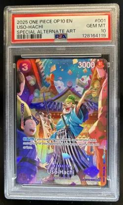 2025 One Piece Royal Blood OP10 Uso-Hachi Special Alternate Art #ST18-001 PSA 10 - Image 1
