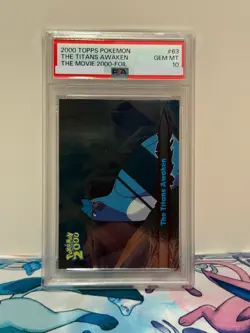 2000 Topps Pokemon The Titans Awaken Movie Foil Card #63 PSA GEM MT 10 - Image 1
