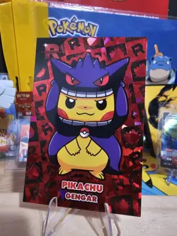 Pokemon Team Rocket Card Database - Pikachu Gengar Poncho - Red Foil Version - Image 3