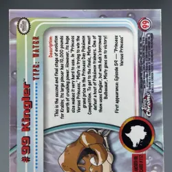 Kingler #99 Topps Chrome Series 2 Pokemon Card Holo 2000 TV Animation Edition - Image 5