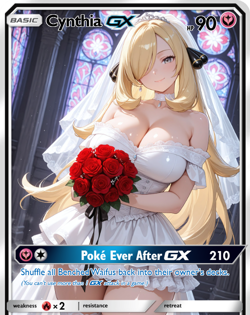 LoveangelGames-Season 2- Custom Card- Waifu Universe-Cynthia Poke After - Image 1
