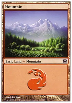 Mountain (343) -Foil Light Play MTG 9th Edition - Image 1