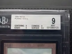 1993 Magic The Gathering MTG Beta Plains V2CL BGS 9 MINT - Image 3