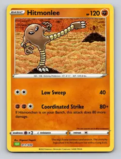 Hitmonlee 011/034 Holo Trading Card Game Classic Pokemon Holo NM - Image 1