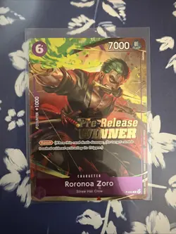 Roronoa Zoro OP-06 Pre-Release Winner Promo SEALED P-045 One Piece Card English - Image 1