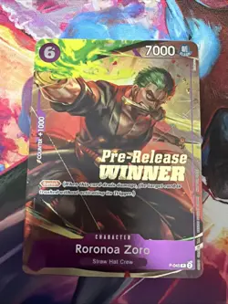 Roronoa Zoro OP-06 Pre-Release Winner Promo SEALED P-045 One Piece Card English - Image 2