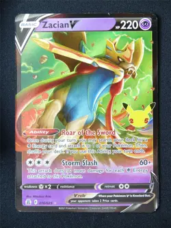 Zacian V 016/025 Holo - Pokemon Card #6Y4 - Image 1