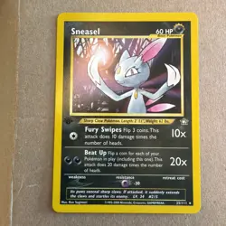 MINT SNEASEL 25/111 Neo Genesis 1st EDITION non-holo rare Pokemon TCG card - Image 1