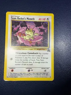 Pokemon Card: TEAM ROCKET'S MEOWTH Black Star Promo 18/53 HP - Image 1
