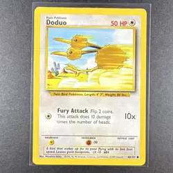 Pokemon Doduo Base Set 48/102 Common Regular 50 HP Basic Card - Image 1