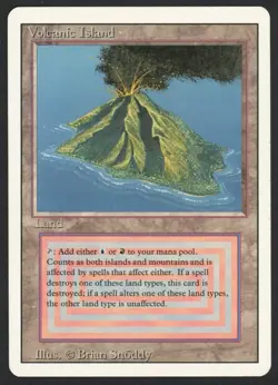 ***Volcanic Island (Ring Ding)*** MTG Revised Magic Kid Icarus - Image 1