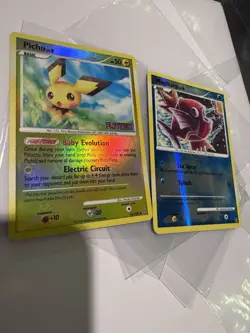 Pokemon TCG Platinum Pichu Stamped 45 Magikarp 65 Reverse Holo 2 Card Lot - 2008 - Image 1