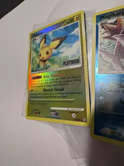 Pokemon TCG Platinum Pichu Stamped 45 Magikarp 65 Reverse Holo 2 Card Lot - 2008 - Image 3