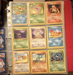 Pokemon Base Set Binder Lot 9 Cards 1999 English Psyduck Magmar Meowth - Image 1