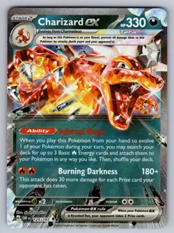 Charizard ex 125/197 Double Rare Obsidian Flames Pokemon Near Mint - Image 1