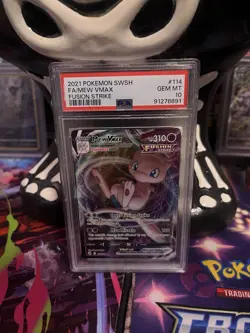 Pokemon Mew VMAX Fusion Strike Ultra Rare Holo PSA 10 114/264 2021 - Image 1