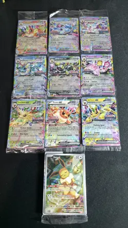 POKEMON PRISMATIC EVOLUTIONS FULL SET OF 9 STAMPED PROMOS + EEVEE PROMO SEALED - Image 1