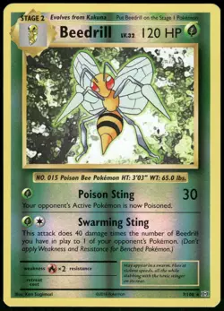 Pokemon Beedrill Rare XY - Evolutions 7/108 NM Reverse Holo - Image 1
