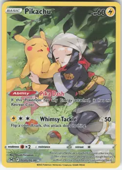 PIKACHU TG05/TG30 HOLO LOST ORIGIN TRAINER GALLERY POKEMON NM - Image 1