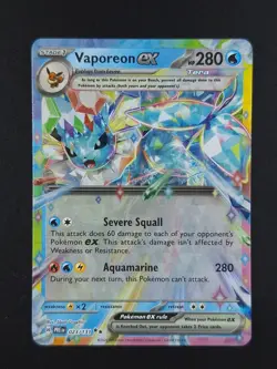 2025 Pokemon VAPOREON EX #023/131 Prismatic Evolutions Double Rare ENG (B) - Image 1