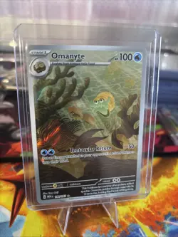 Pokemon TCG Omanyte Holo Illustration Rare SV MEW 151 Scarlet Violet 180/165 NM - Image 1