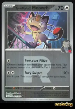 🎴 Team Rocket's Meowth (Team Rocket) 161/217 Reverse Holo Ascended Heroes NM - Image 1
