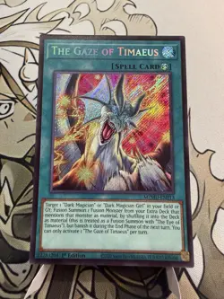 Yu-Gi-Oh! The Gaze of Timaeus, Secret Rare, 1st Ed MZMU-EN013, NM - Image 1