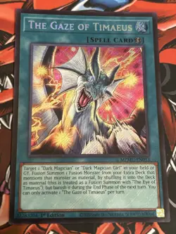 Yugioh The Gaze of Timaeus MZMU - EN013 1st Edition Secret Rare Near Mint - Image 1