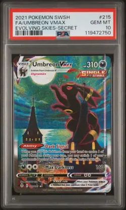 PSA 10 Fa/Umbreon Vmax 2021 Pokemon Sword & Shield Evolving Skies #215 - Image 1