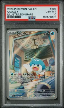 2023 POKEMON PAL EN-PALDEA EVOLVED ILLUSTRATION RARE #206 QUAXLY PSA 10 - Image 1